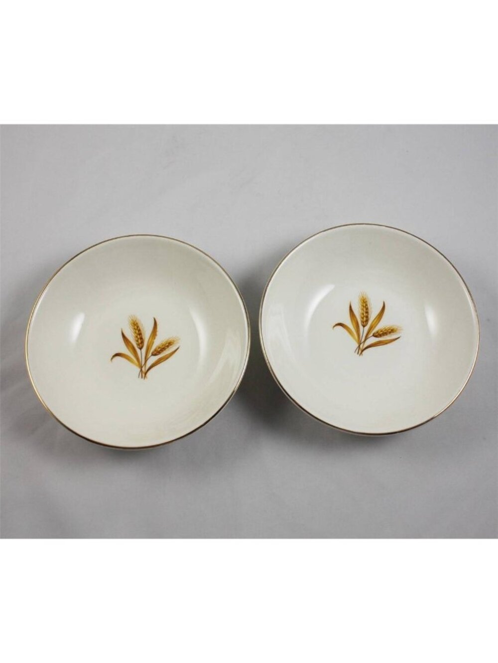 2 Taylor Smith & Taylor TST Wheat Pattern Fruit/Dessert Bowls 1957 Mid-Century